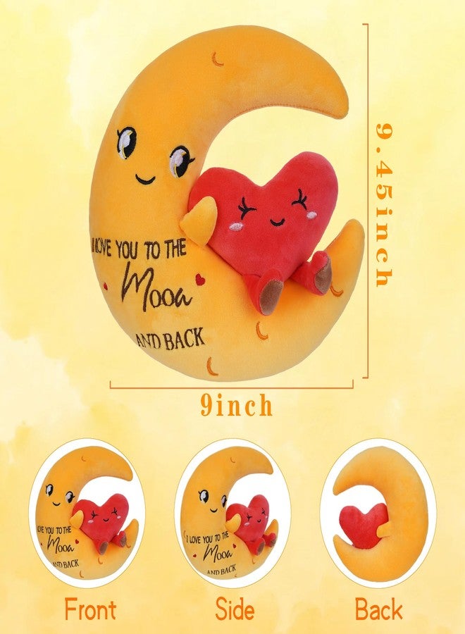 LeYoHa Valentine’s Day Gifts Stuffed Animal - Moon Love Plush for Daughter I Love You to The Moon and Back Gifts for Wife Sister Couple Best Friend Proposal Gift, 10 inch - Image 3